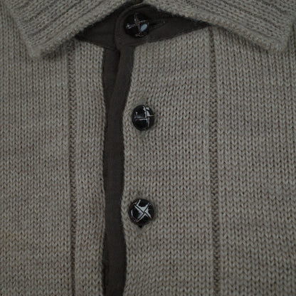 Sovrano Pure Wool Knit Australian Made 90's Collared Light Brown Sweater Men's Large