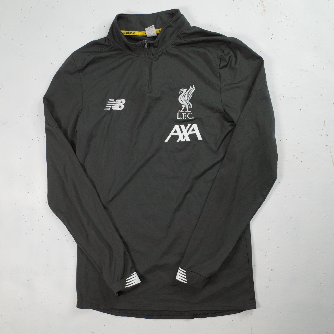 Liverpool FC New Balance Quarter Zip Training Grey Black Long Sleve Mens Small