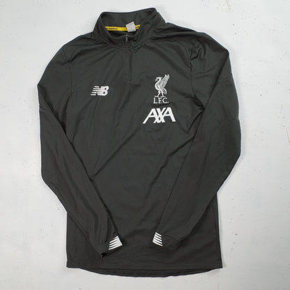Liverpool FC New Balance Quarter Zip Training Grey Black Long Sleve Mens Small