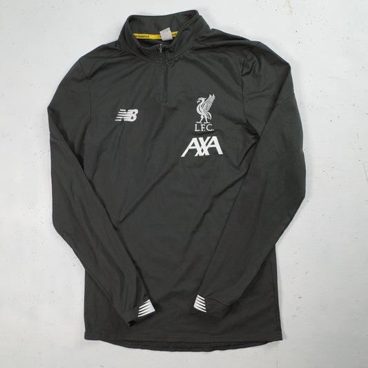 Liverpool FC New Balance Quarter Zip Training Grey Black Long Sleve Mens Small