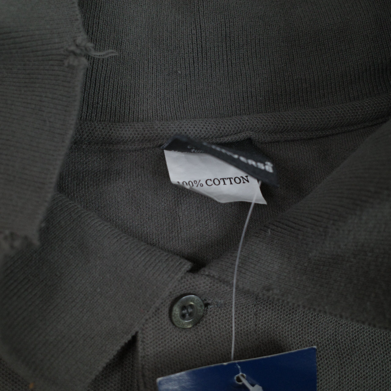 Vintage Converse Distressed Dark Grey Mens Short Sleeve Polo Medium New