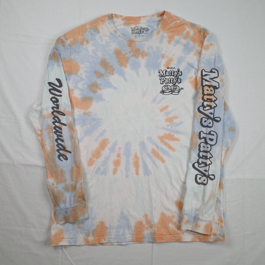 RVCA Matty's Patty's BBQ Tie Die Long Sleeve T Shirt Matty Mattherson XL