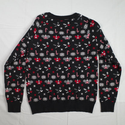 Disney Parks Black Mickey Icon Holiday Christmas Ornament Ugly Sweater Medium