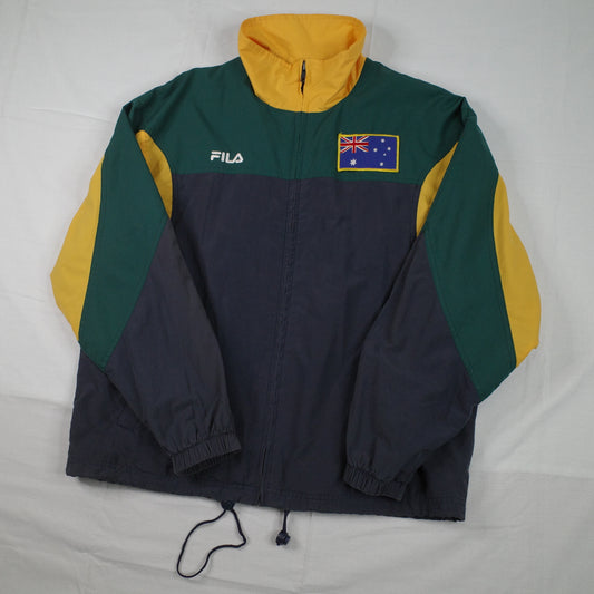 Fila Australia Track Australia Back Spellout Jacket Mens Small