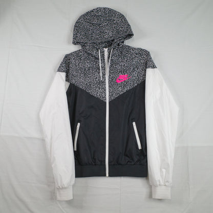 Nike Windrunner Running Jacket AOP Black White Pink Womens Small