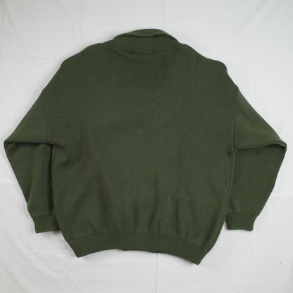 Aklanda 100% Wool Shawl Collar Cardigan Sweater Mens Medium