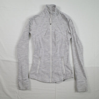 Lululemon Define Gray Quarter Zip Womens Size 0 167/74Y Yoga