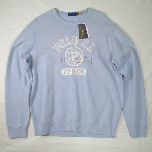Polo Ralph Lauren Baby Blue Polo RL Crewneck Sweater Mens Large NWT