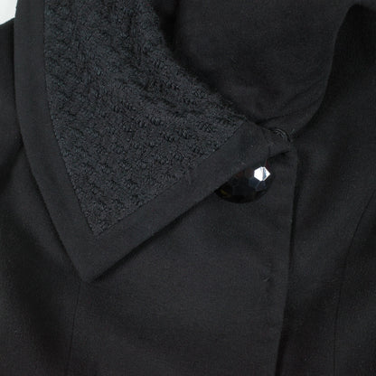 Anna Sui Black Wool Button Knee Length Coat 6