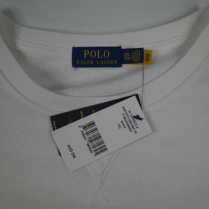 Polo Ralph Lauren Preppy Bear Polo Bear Pullover Sweatshirt White Mens XXL NWT