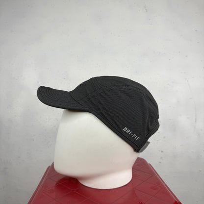 Nike Dri Fit Hat AW84 Black Pin Stripe Adjustable Back Running Cap