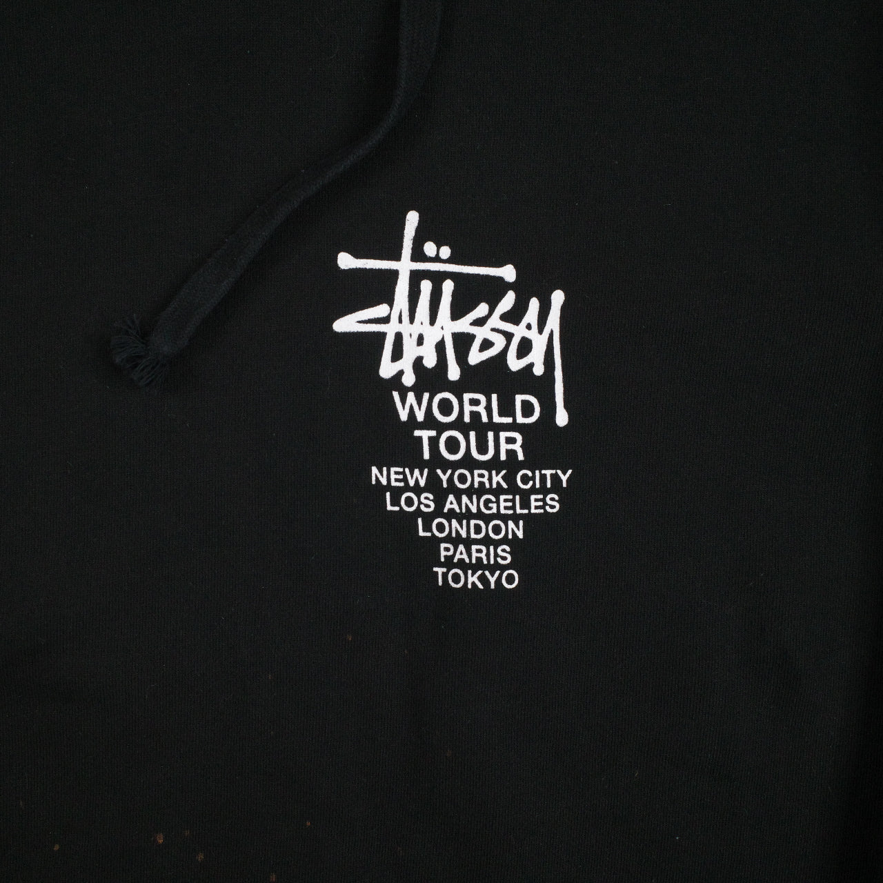 Stussy Australia Black World Tour Black Hoodie Sweater Pullover Mens Small