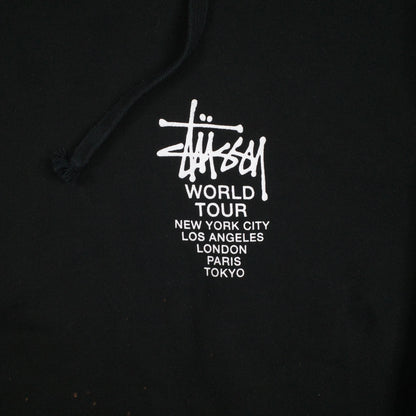 Stussy Australia Black World Tour Black Hoodie Sweater Pullover Mens Small