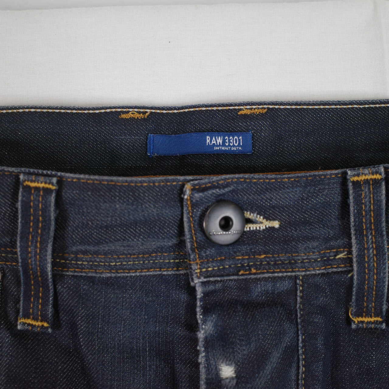 G-Star Raw Men's 3301 Slim Denim Pants Washed Blue Size 34x32