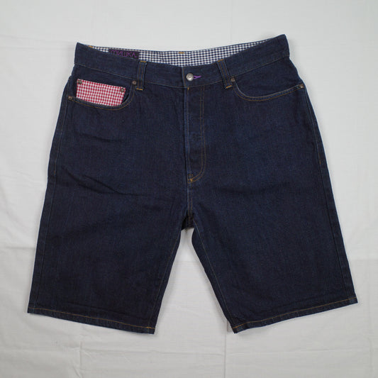 Mishka NYC MNWKA Shorts Denim Eyeball Button Patch Pocket Mens 34