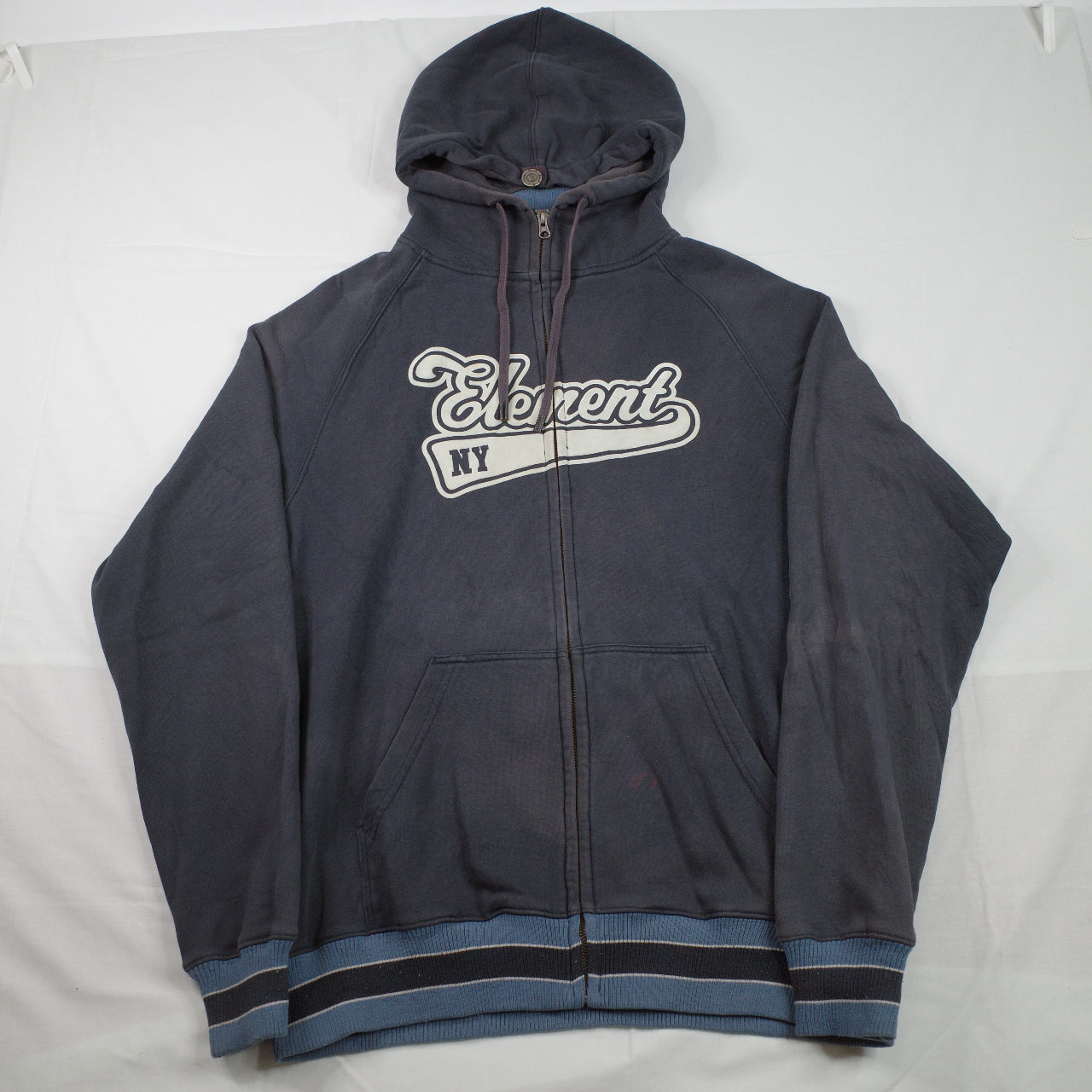 Element Zip Up Spell Out Y2K Black Hoodie Men's Large