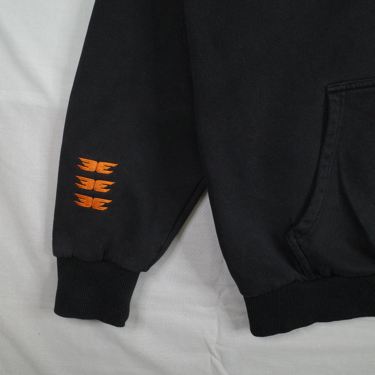 Elite Eleven Hoodie Orange Logo Black Hoodie Oversized Sweater Pullover Mens Small