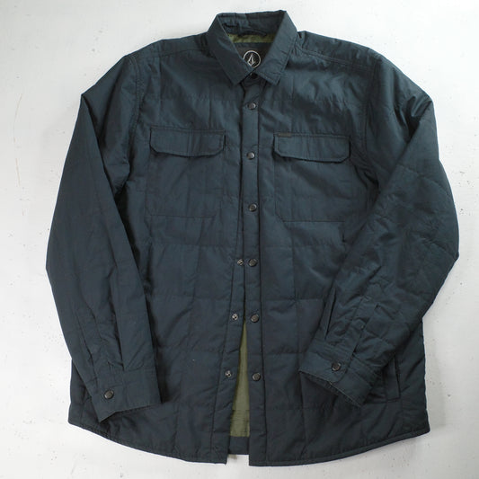 Volcom Larkin Quilted Snap Close Bomber Olive Green Jacket Mens XL