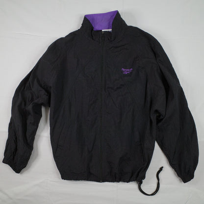 Vintage Reebok Black  Purple Track Set Zip Jacket Pants Mens Medium