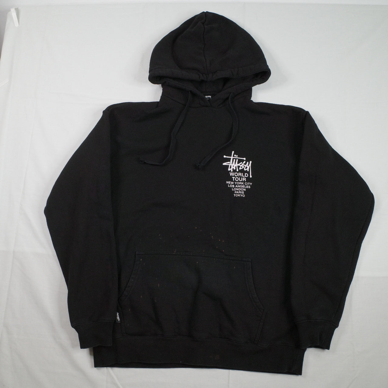 Stussy Australia Black World Tour Black Hoodie Sweater Pullover Mens Small