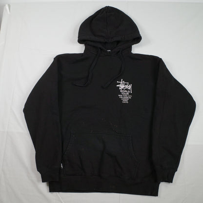 Stussy Australia Black World Tour Black Hoodie Sweater Pullover Mens Small
