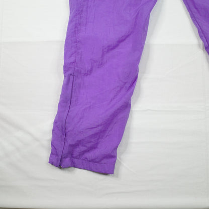 Vintage Reebok Black  Purple Track Set Zip Jacket Pants Mens Medium