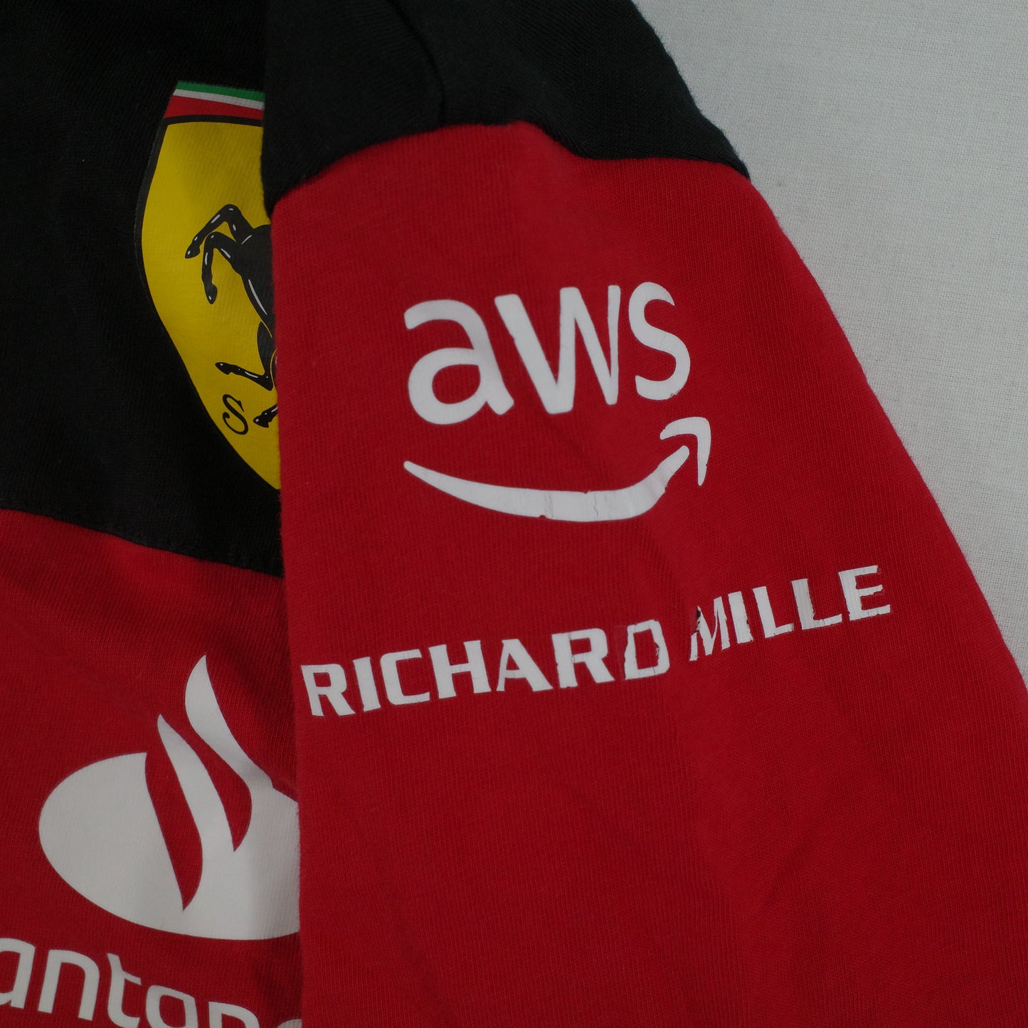 PUMA Scuderia Ferrari Drivers Logo Crew Neck Short Sleeve T-Shirt Mens Small