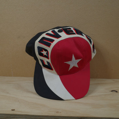 Vintage Converse Snap Back Cap Embroidered White Red Black Hat