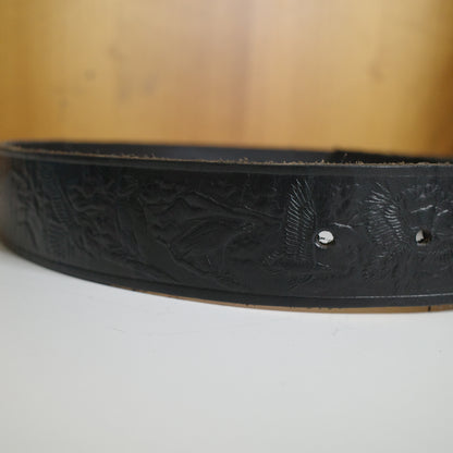 Harley Davidson 1989 Cycles Metal Belt Buckle USA Made Leather Embossed Belt Siskiyou