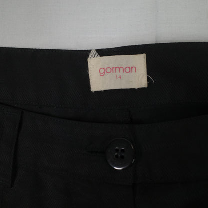 Gorman Black Cotton Mid Rise Pleated Trousers Workwear Corporate Womens 4