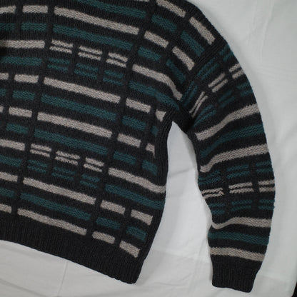 Coogi Style Boytex Pure Wool 90's Hand Made Knit Fleece Sweater Mens Large