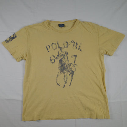 Polo Ralph Lauren Vintage 67 Horse And Rider Yellow T-Shirt Short Sleeve Mens M