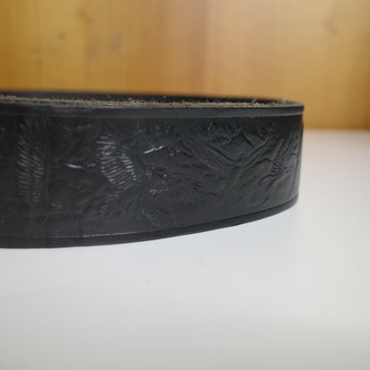 Harley Davidson 1989 Cycles Metal Belt Buckle USA Made Leather Embossed Belt Siskiyou