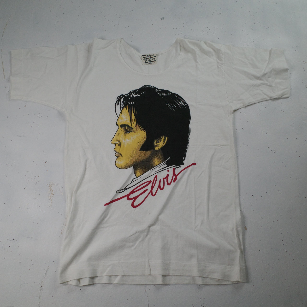 Vintage Elvis Presley 1980's the T-shirt factory Made In Australia Cairns White T-Shirt Men's Small