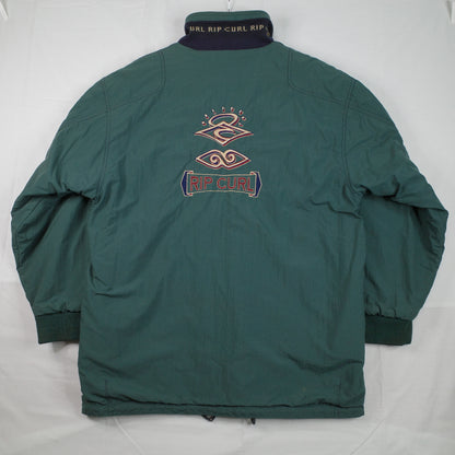Vintage Ripcurl Green Navy  'The Search' Reversible Jacket 90's Size L Zip Up Jacket Mens Large