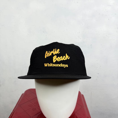 Vintage Nylon Airlie Beach Whitsundays Snapback Black Cap
