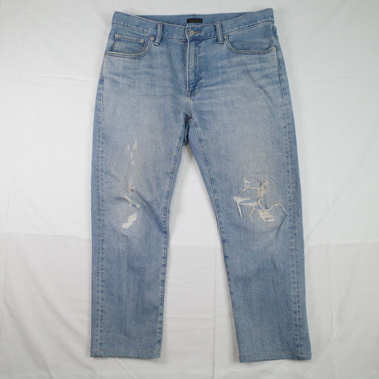 Uniqlo Denim Jeans Distressed Light Wash Waist 34