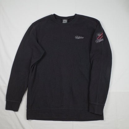 Billabong Cable Knit Black Washed Sweater Crewneck Mens Large