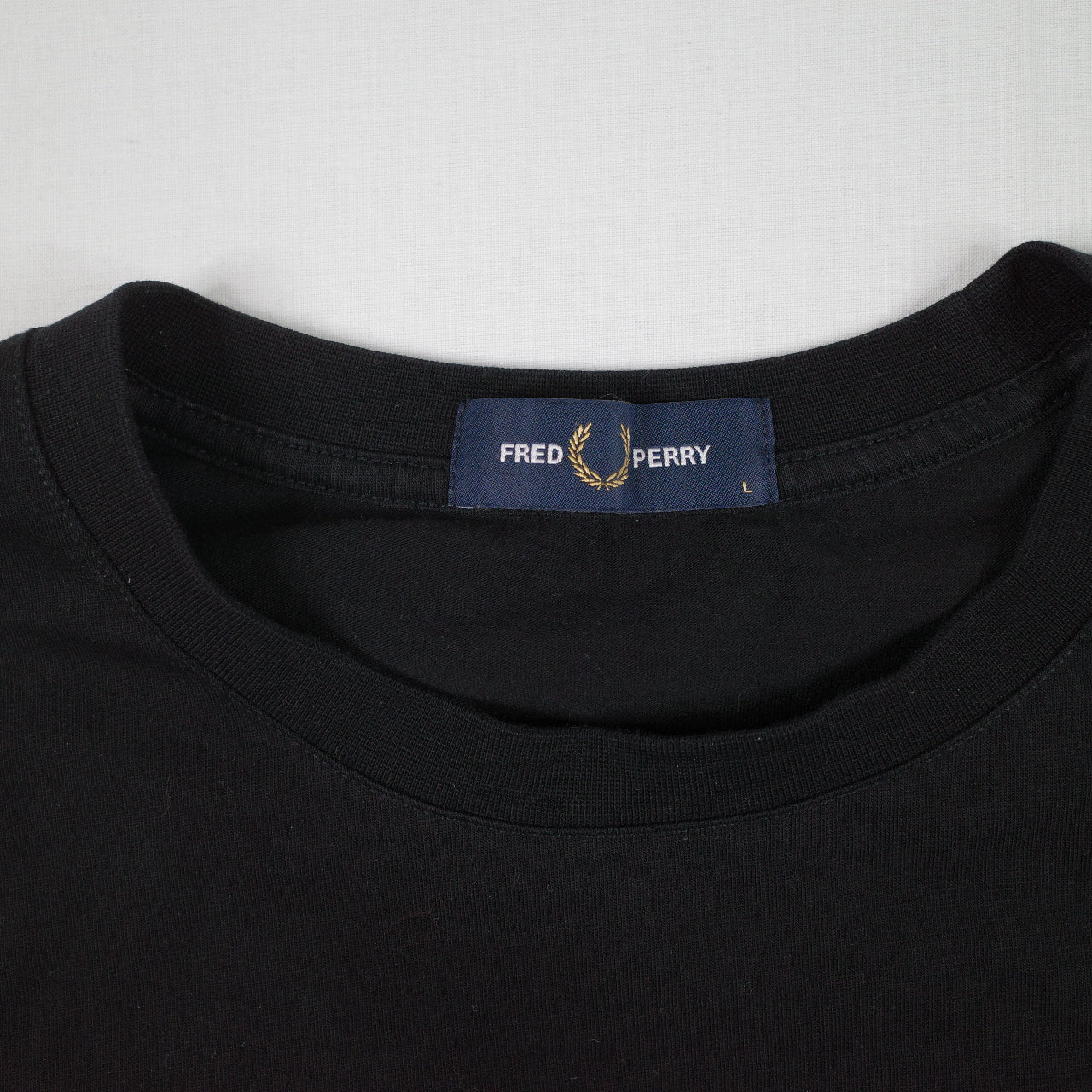 Fred Perry Mens T-Shirt Black Circle Repeat Logo Large