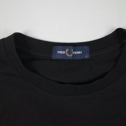 Fred Perry Mens T-Shirt Black Circle Repeat Logo Large