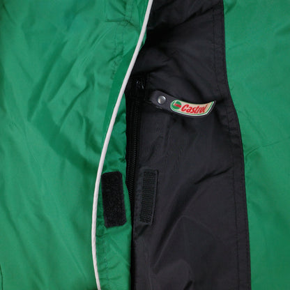 Vintage Castrol Racing Jacket Full Zip Green White Mens XL
