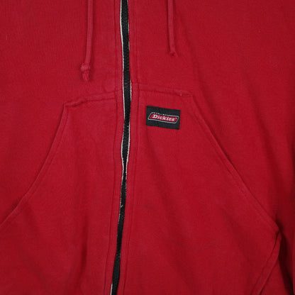 Dickies Red Hooded Jacket Mens Large
