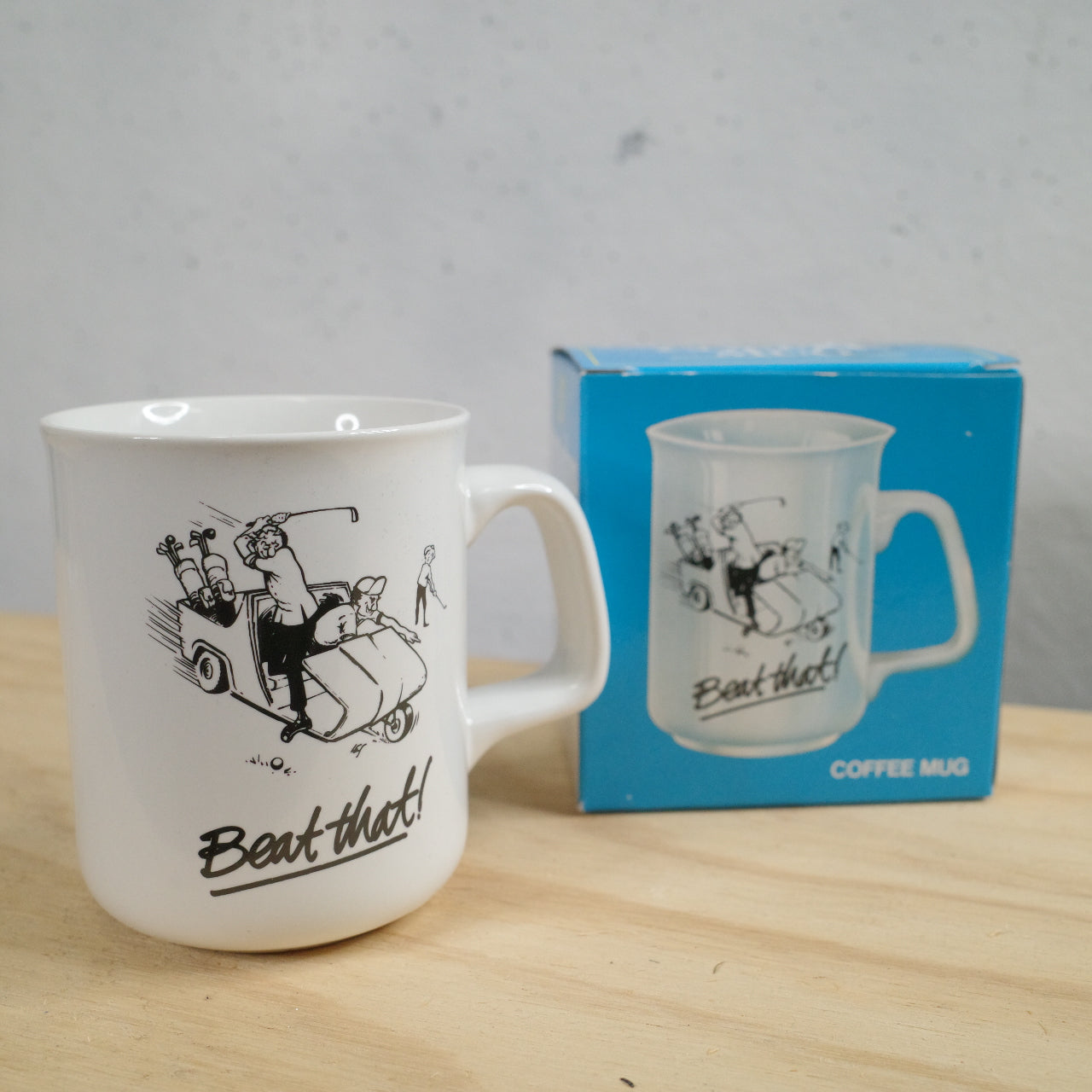 Vintage 1980s Commodore Coffee Mug Beat That Golf Kart Coffee Mug NEW
