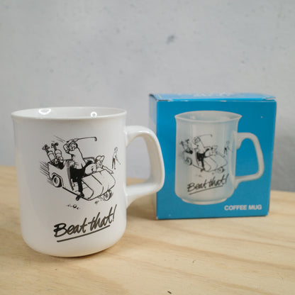 Vintage 1980s Commodore Coffee Mug Beat That Golf Kart Coffee Mug NEW