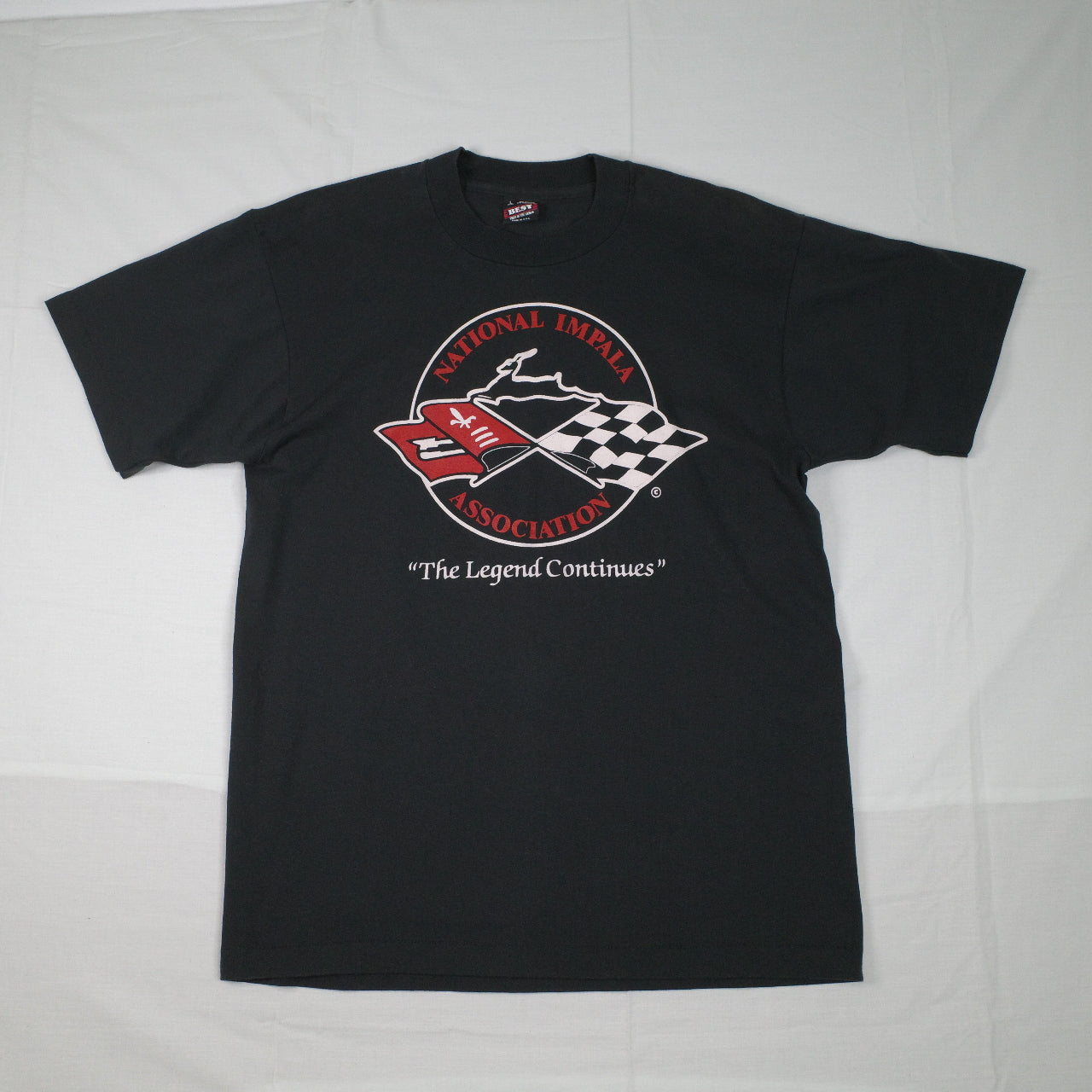 Vintage Chevy T-Shirt National Impala Association Black Single Stitch Mens Large