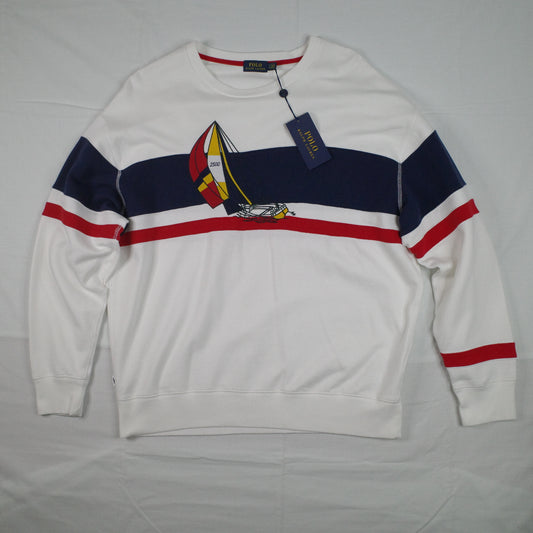 Polo Ralph Lauren CP RL 93 Sailboat 2500 Yacht White Sweater Crewneck Mens Large NWT