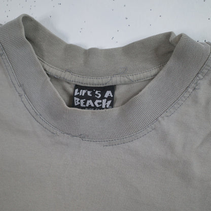 Vintage Lifes A Beach Bad Boy Club Shirt Size Medium Oversized Grey