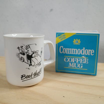Vintage 1980s Commodore Coffee Mug Beat That Golf Kart Coffee Mug NEW