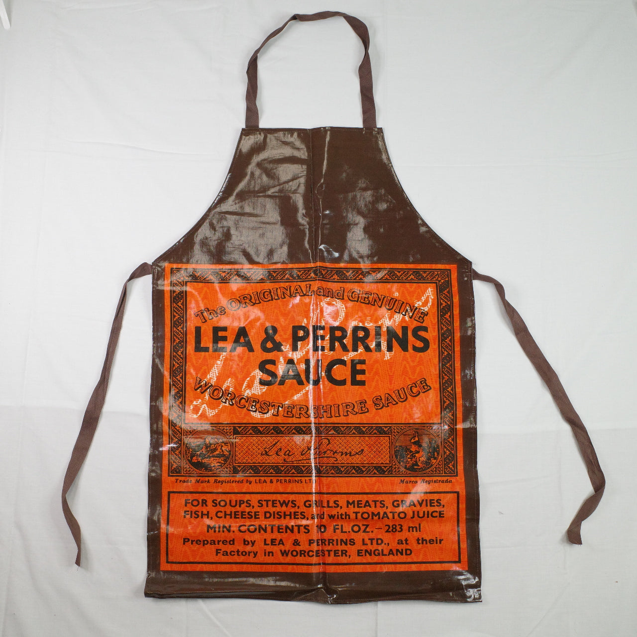 Lea & Perrins Worcester Sauce Vintage Apron by Sari Fabrics PVC Vinyl 1970s