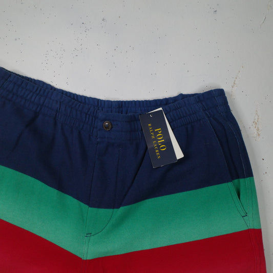Polo Ralph Lauren Rainbow Polo Spell Out Logo Shorts Drawstring Mens Large NWT